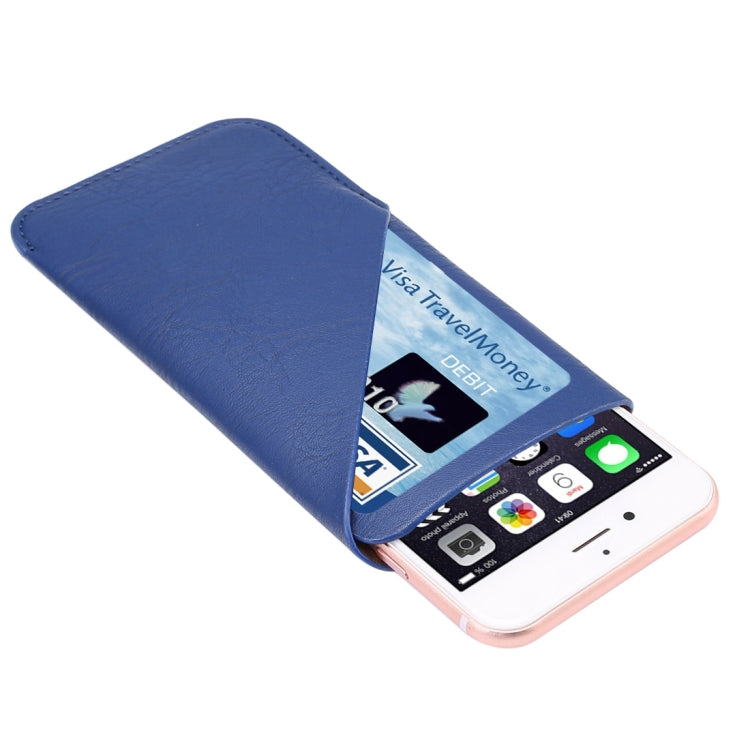 5.7 inch Universal Elephant Skin Texture Vertical Style Pouch Case Bag with Card Slot for iPhone 6 Plus & 6s Plus, Galaxy Note 5 / 4 / S7 Edge, Huawei, etc.