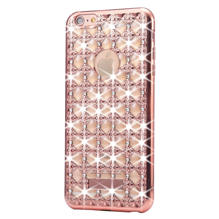 For iPhone 6 Plus & 6s Plus Agate & Diamond Encrusted Electroplating TPU Protective Back Cover Case