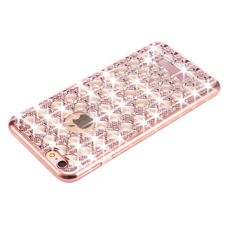 For iPhone 6 Plus & 6s Plus Agate & Diamond Encrusted Electroplating TPU Protective Back Cover Case