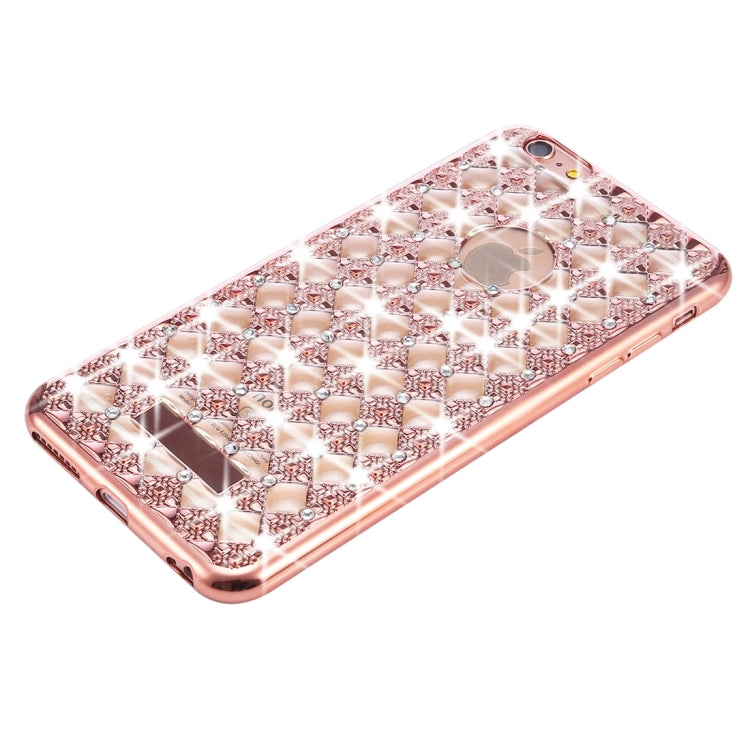 For iPhone 6 Plus & 6s Plus Agate & Diamond Encrusted Electroplating TPU Protective Back Cover Case