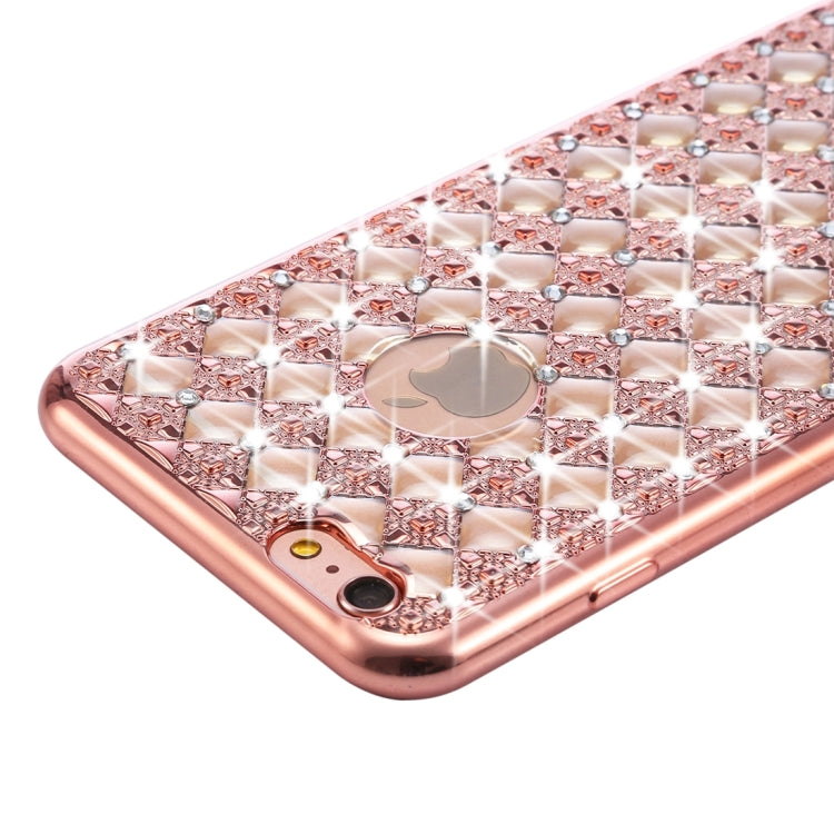 For iPhone 6 Plus & 6s Plus Agate & Diamond Encrusted Electroplating TPU Protective Back Cover Case