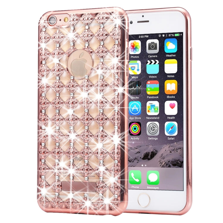 For iPhone 6 Plus & 6s Plus Agate & Diamond Encrusted Electroplating TPU Protective Back Cover Case