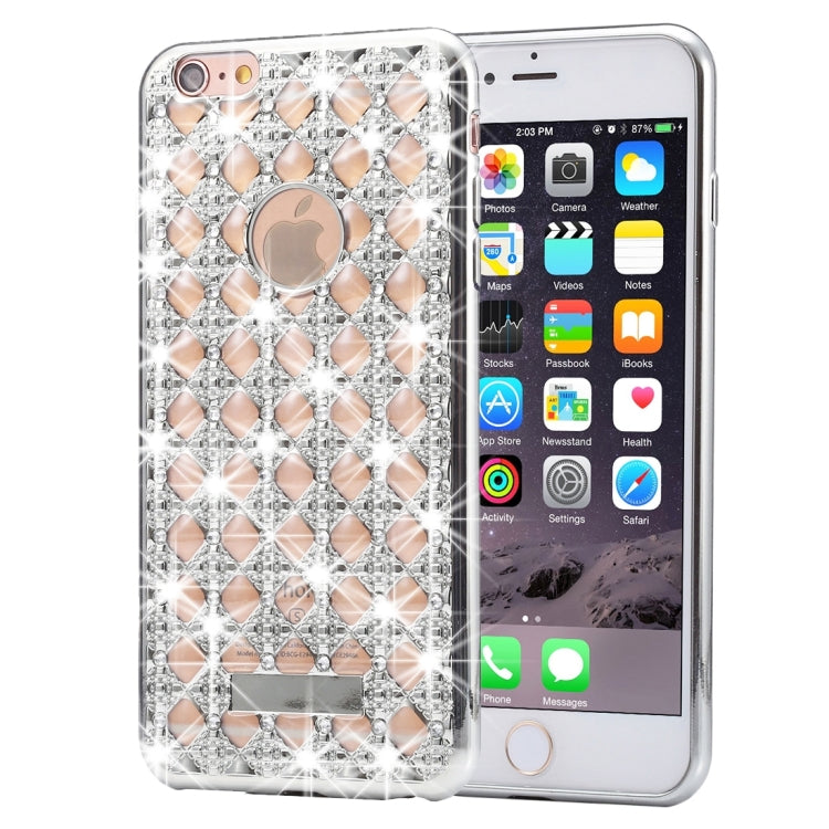 For iPhone 6 Plus & 6s Plus Agate & Diamond Encrusted Electroplating TPU Protective Back Cover Case