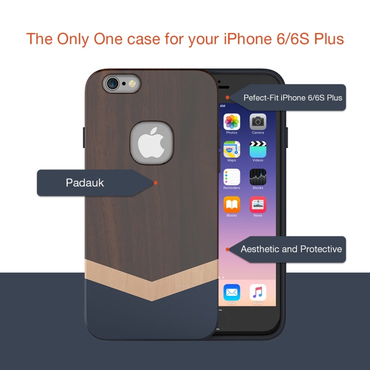 SLiCOO Nature Series for iPhone 6 Plus & 6s Plus Rose Wood + TPU Protective Case(Brown)