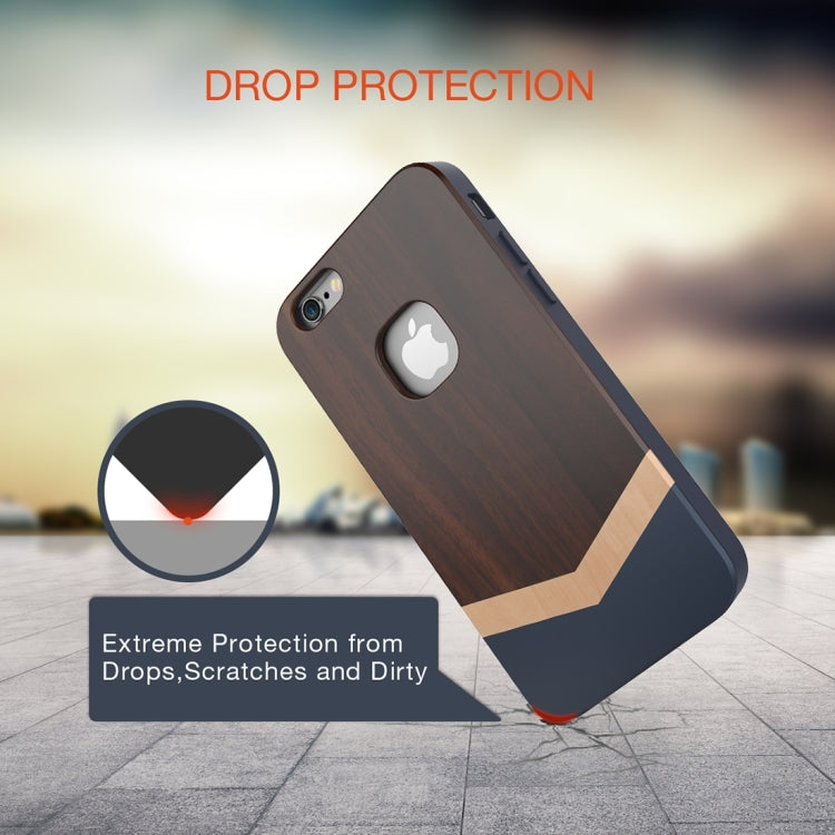 SLiCOO Nature Series for iPhone 6 Plus & 6s Plus Rose Wood + TPU Protective Case(Brown)