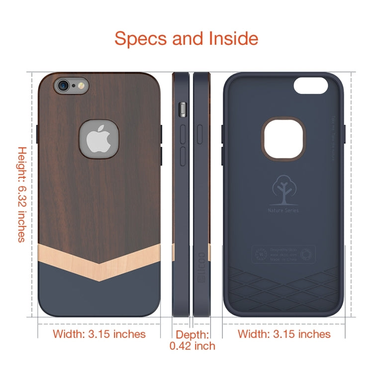 SLiCOO Nature Series for iPhone 6 Plus & 6s Plus Rose Wood + TPU Protective Case(Brown)