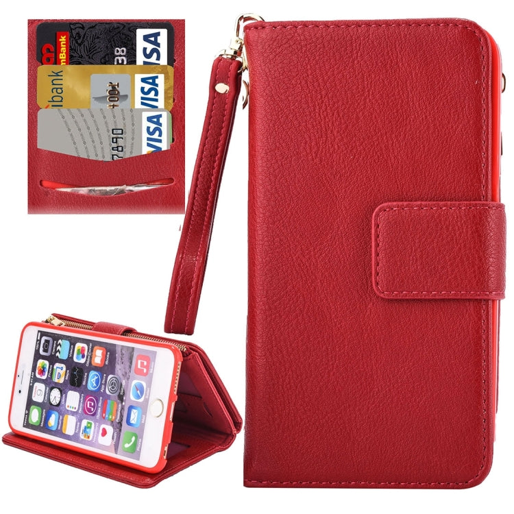 For iPhone 6 Plus & 6s Plus Business Wallet Style Horizontal Flip Leather Case with Photo Frame & Holder & Card Slots & Lanyard