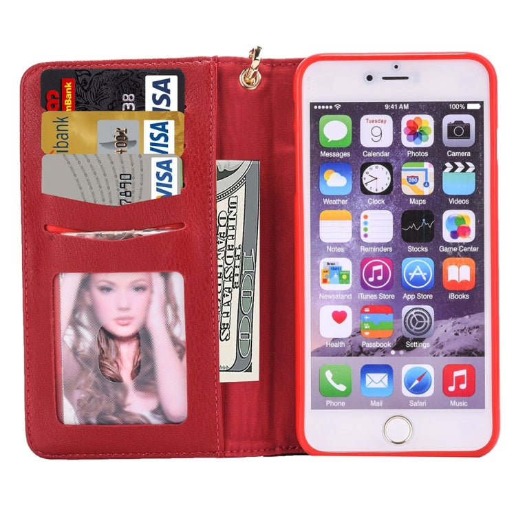 For iPhone 6 Plus & 6s Plus Business Wallet Style Horizontal Flip Leather Case with Photo Frame & Holder & Card Slots & Lanyard