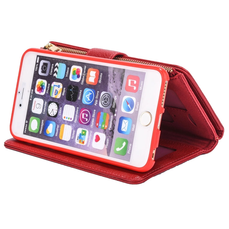 For iPhone 6 Plus & 6s Plus Business Wallet Style Horizontal Flip Leather Case with Photo Frame & Holder & Card Slots & Lanyard