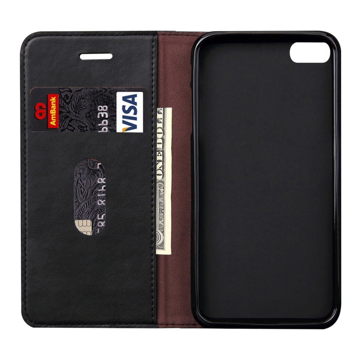 For iPhone 6 Plus & 6s Plus Retro Crazy Horse Texture Magnetic Adsorption Horizontal Flip Leather Case with Card Slot & Holder & Wallet