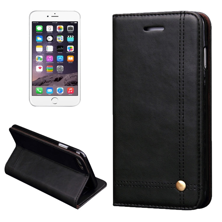 For iPhone 6 Plus & 6s Plus Retro Crazy Horse Texture Magnetic Adsorption Horizontal Flip Leather Case with Card Slot & Holder & Wallet