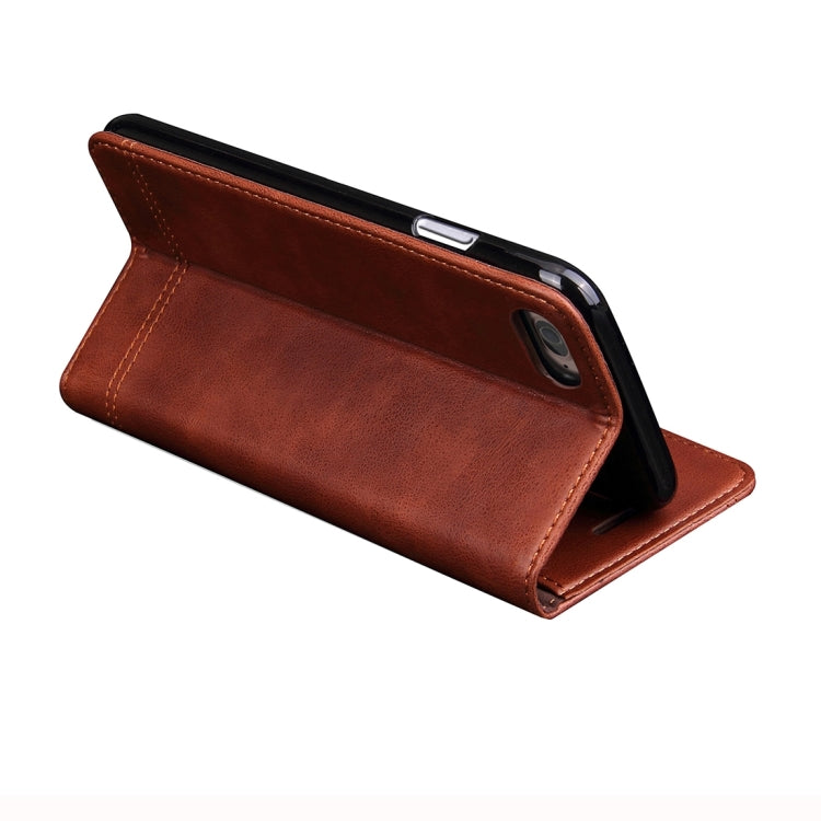 For iPhone 6 Plus & 6s Plus Retro Crazy Horse Texture Magnetic Adsorption Horizontal Flip Leather Case with Card Slot & Holder & Wallet