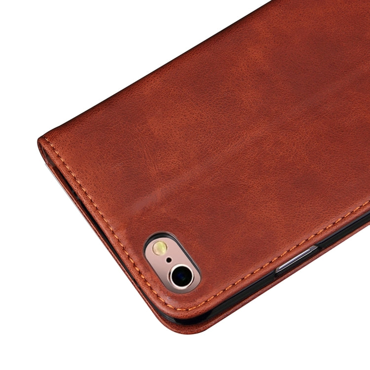 For iPhone 6 Plus & 6s Plus Retro Crazy Horse Texture Magnetic Adsorption Horizontal Flip Leather Case with Card Slot & Holder & Wallet