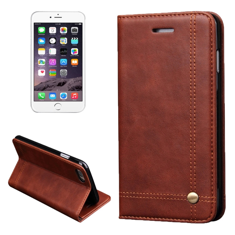 For iPhone 6 Plus & 6s Plus Retro Crazy Horse Texture Magnetic Adsorption Horizontal Flip Leather Case with Card Slot & Holder & Wallet