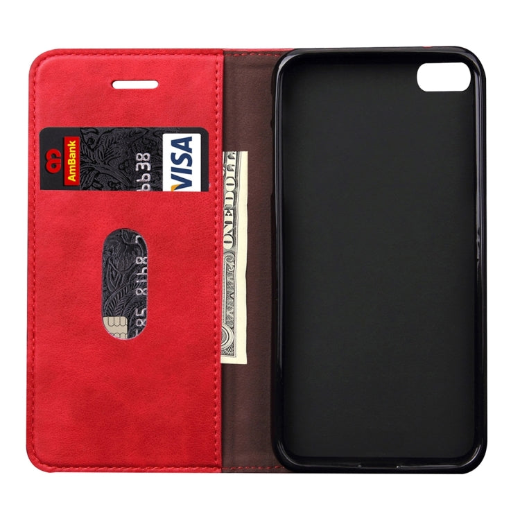For iPhone 6 Plus & 6s Plus Retro Crazy Horse Texture Magnetic Adsorption Horizontal Flip Leather Case with Card Slot & Holder & Wallet