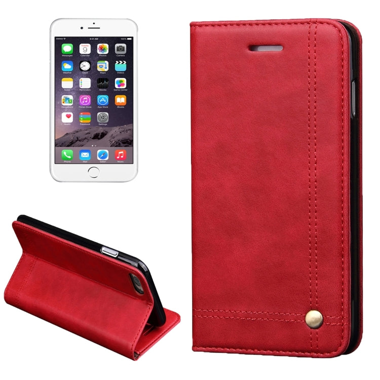 For iPhone 6 Plus & 6s Plus Retro Crazy Horse Texture Magnetic Adsorption Horizontal Flip Leather Case with Card Slot & Holder & Wallet