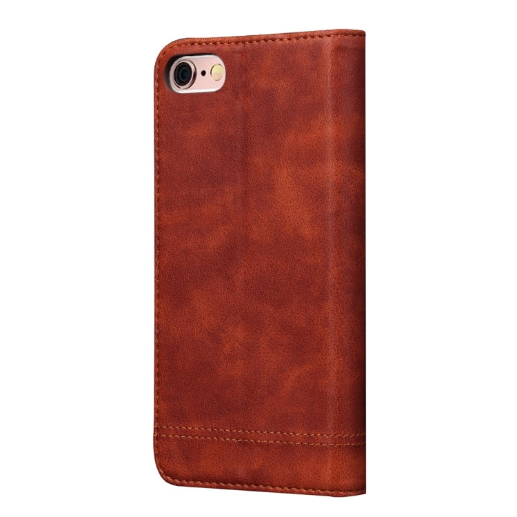 For iPhone 6 Plus & 6s Plus Retro Crazy Horse Texture Magnetic Adsorption Horizontal Flip Leather Case with Card Slot & Holder & Wallet