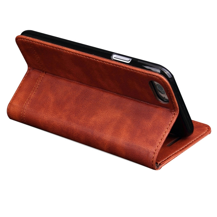 For iPhone 6 Plus & 6s Plus Retro Crazy Horse Texture Magnetic Adsorption Horizontal Flip Leather Case with Card Slot & Holder & Wallet