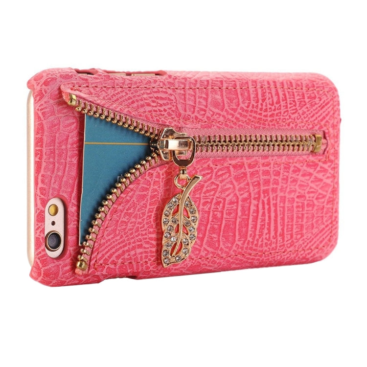 For iPhone 6 Plus & 6s Plus Snake Skin Texture Zipper Leather Case with Card Slots
