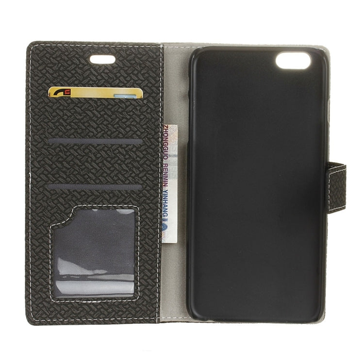 For iPhone 6 Plus & 6s Plus Weaving Texture Horizontal Flip PU Leather Case with Magnetic Buckle & Holder & Card Slots & Wallet & Photo Frame