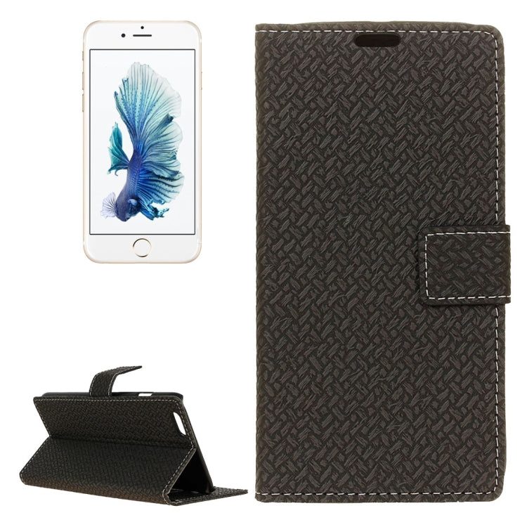 For iPhone 6 Plus & 6s Plus Weaving Texture Horizontal Flip PU Leather Case with Magnetic Buckle & Holder & Card Slots & Wallet & Photo Frame
