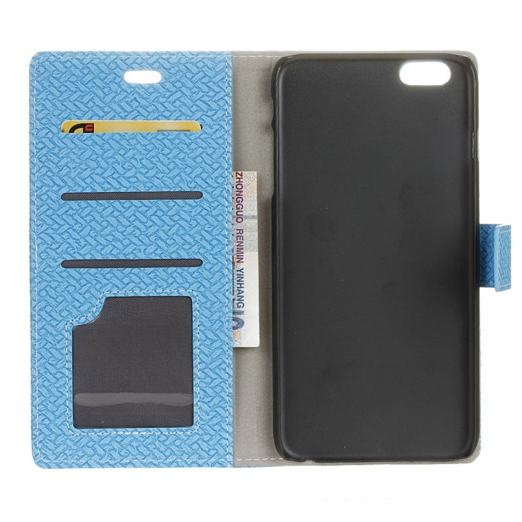 For iPhone 6 Plus & 6s Plus Weaving Texture Horizontal Flip PU Leather Case with Magnetic Buckle & Holder & Card Slots & Wallet & Photo Frame