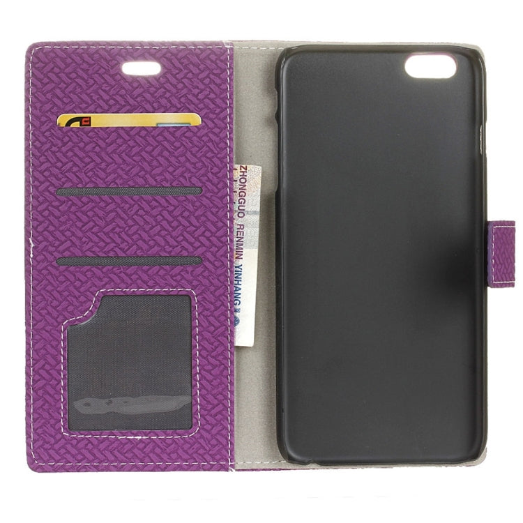 For iPhone 6 Plus & 6s Plus Weaving Texture Horizontal Flip PU Leather Case with Magnetic Buckle & Holder & Card Slots & Wallet & Photo Frame
