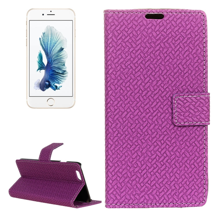 For iPhone 6 Plus & 6s Plus Weaving Texture Horizontal Flip PU Leather Case with Magnetic Buckle & Holder & Card Slots & Wallet & Photo Frame