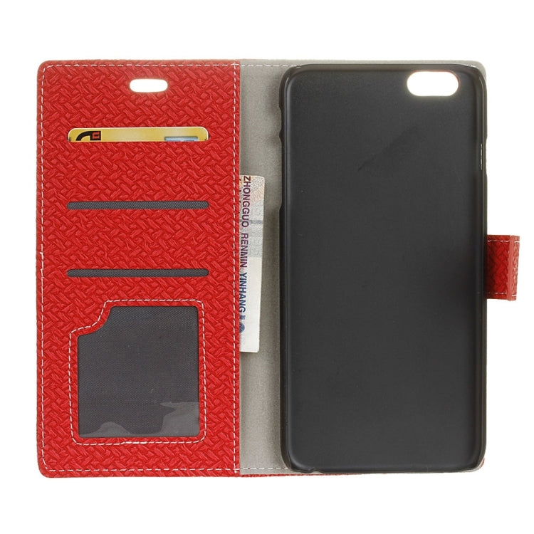 For iPhone 6 Plus & 6s Plus Weaving Texture Horizontal Flip PU Leather Case with Magnetic Buckle & Holder & Card Slots & Wallet & Photo Frame