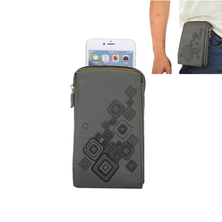 6.4 inch Multifunctional Square Pattern Canvas Sports Storage Waist Packs / Phone Cases / Hiking Bag / Camping Bag with Hanging Hook for iPhone 6S Plus / 7 Plus / Galaxy S7 Edge / Galaxy Note 8