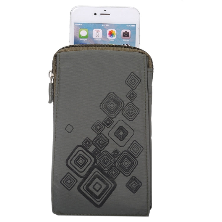 6.4 inch Multifunctional Square Pattern Canvas Sports Storage Waist Packs / Phone Cases / Hiking Bag / Camping Bag with Hanging Hook for iPhone 6S Plus / 7 Plus / Galaxy S7 Edge / Galaxy Note 8