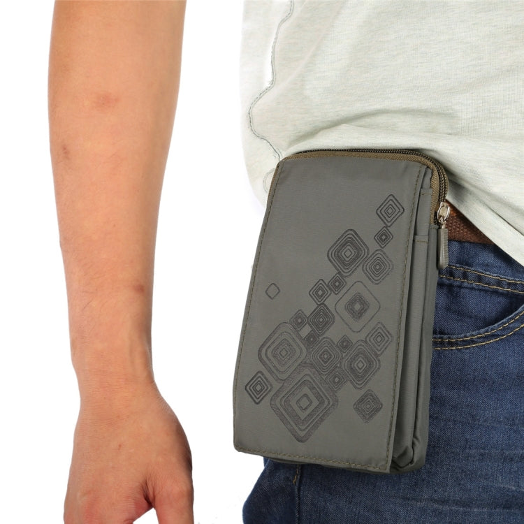 6.4 inch Multifunctional Square Pattern Canvas Sports Storage Waist Packs / Phone Cases / Hiking Bag / Camping Bag with Hanging Hook for iPhone 6S Plus / 7 Plus / Galaxy S7 Edge / Galaxy Note 8