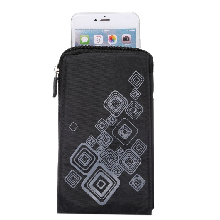 6.4 inch Multifunctional Square Pattern Canvas Sports Storage Waist Packs / Phone Cases / Hiking Bag / Camping Bag with Hanging Hook for iPhone 6S Plus / 7 Plus / Galaxy S7 Edge / Galaxy Note 8