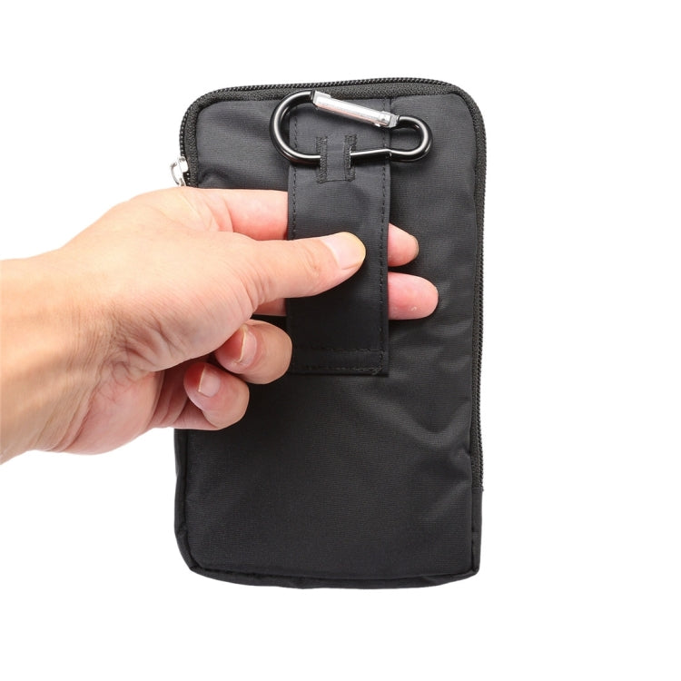 6.4 inch Multifunctional Square Pattern Canvas Sports Storage Waist Packs / Phone Cases / Hiking Bag / Camping Bag with Hanging Hook for iPhone 6S Plus / 7 Plus / Galaxy S7 Edge / Galaxy Note 8
