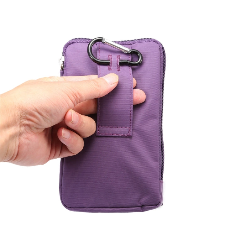 6.4 inch Multifunctional Square Pattern Canvas Sports Storage Waist Packs / Phone Cases / Hiking Bag / Camping Bag with Hanging Hook for iPhone 6S Plus / 7 Plus / Galaxy S7 Edge / Galaxy Note 8