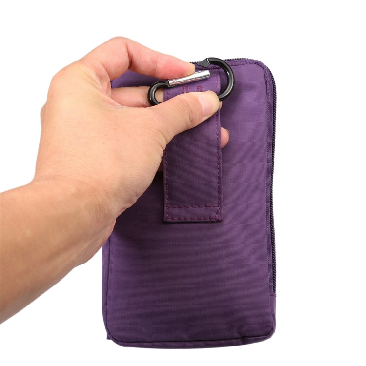 6.4 inch Multifunctional Square Pattern Canvas Sports Storage Waist Packs / Phone Cases / Hiking Bag / Camping Bag with Hanging Hook for iPhone 6S Plus / 7 Plus / Galaxy S7 Edge / Galaxy Note 8