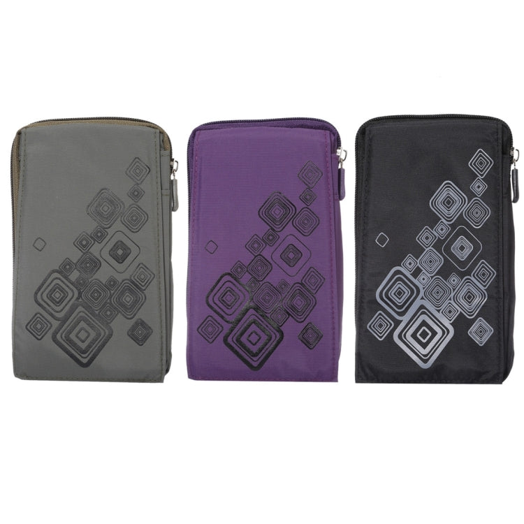 6.4 inch Multifunctional Square Pattern Canvas Sports Storage Waist Packs / Phone Cases / Hiking Bag / Camping Bag with Hanging Hook for iPhone 6S Plus / 7 Plus / Galaxy S7 Edge / Galaxy Note 8