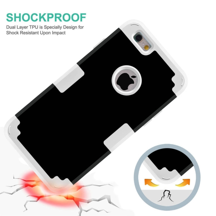 For iPhone 6 Plus & 6s Plus Separable Contrast Color PC + Silicone Combination Case