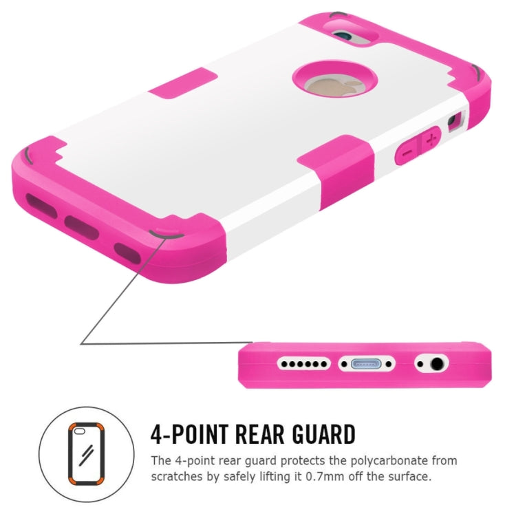 For iPhone 6 Plus & 6s Plus Separable Contrast Color PC + Silicone Combination Case