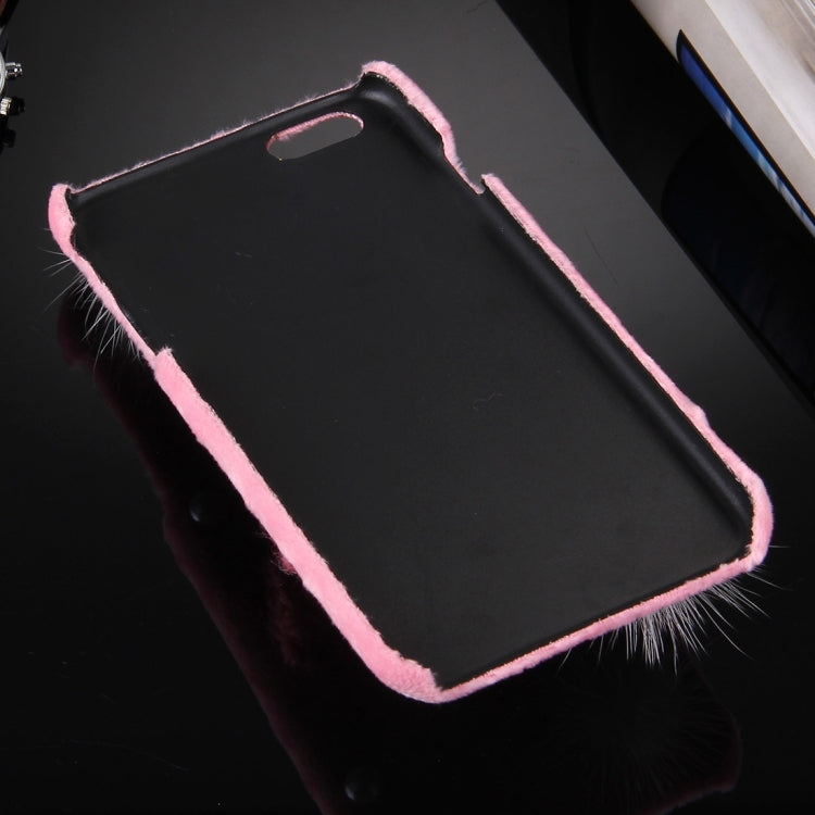For iPhone 6 Plus & 6s Plus Furry Ball Pearl Christmas Hat Plush Cloth Cover PC Protective Case