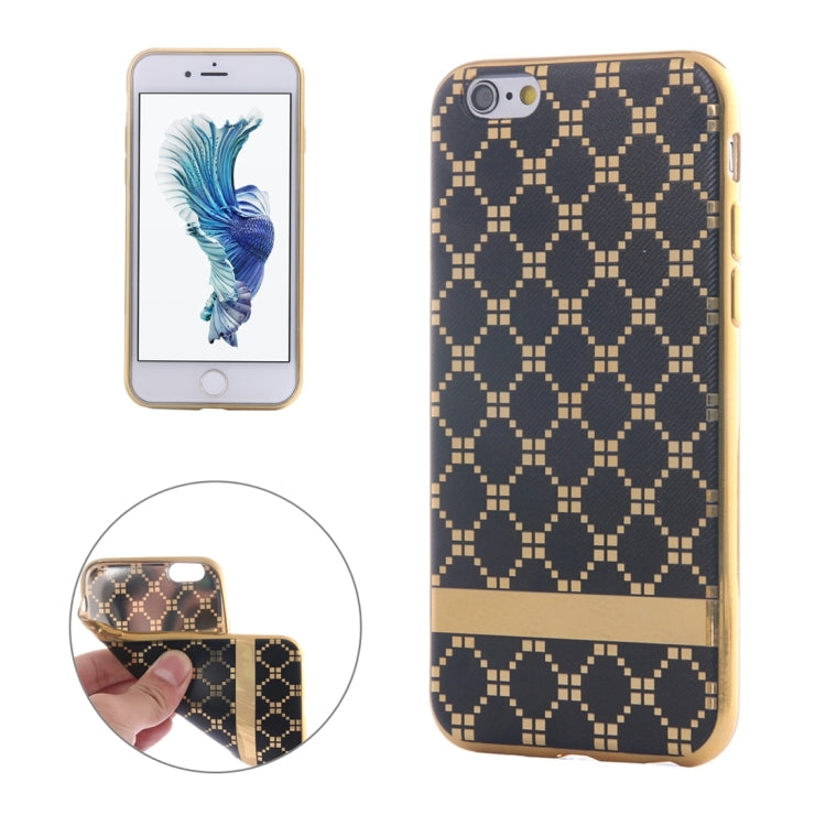 For iPhone 6 Plus & 6s Plus Small Cubes Pattern Cloth Texture Electroplating TPU Protective Case