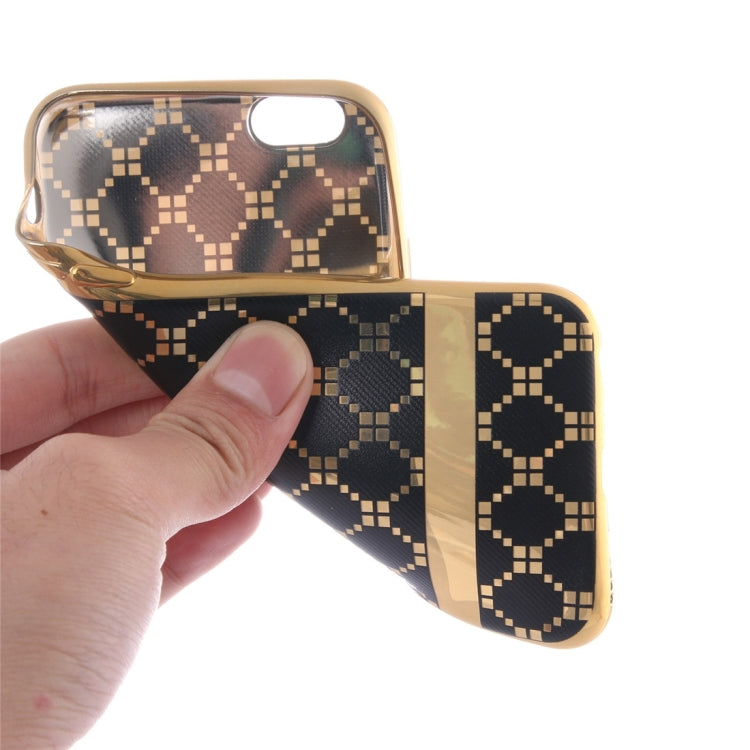 For iPhone 6 Plus & 6s Plus Small Cubes Pattern Cloth Texture Electroplating TPU Protective Case