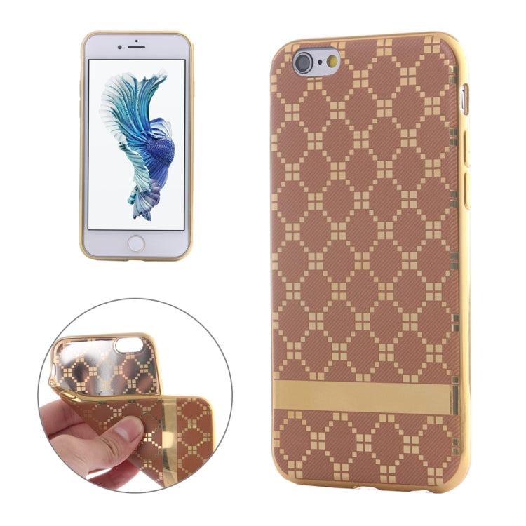 For iPhone 6 Plus & 6s Plus Small Cubes Pattern Cloth Texture Electroplating TPU Protective Case