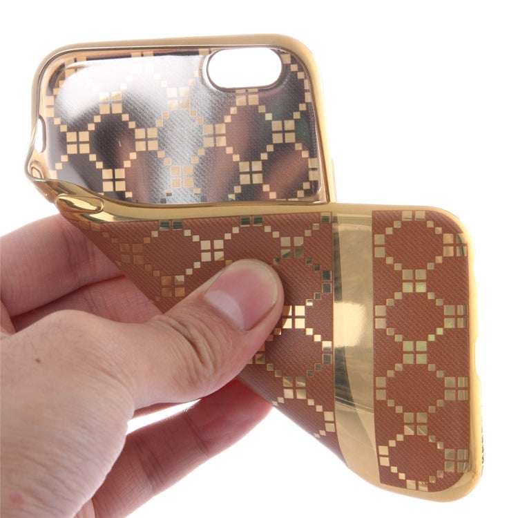 For iPhone 6 Plus & 6s Plus Small Cubes Pattern Cloth Texture Electroplating TPU Protective Case