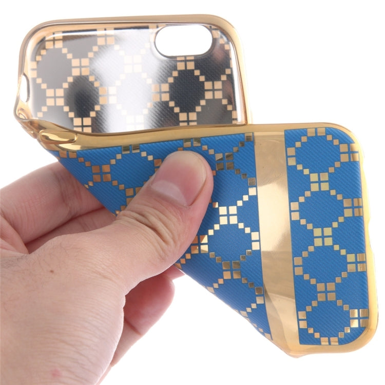 For iPhone 6 Plus & 6s Plus Small Cubes Pattern Cloth Texture Electroplating TPU Protective Case