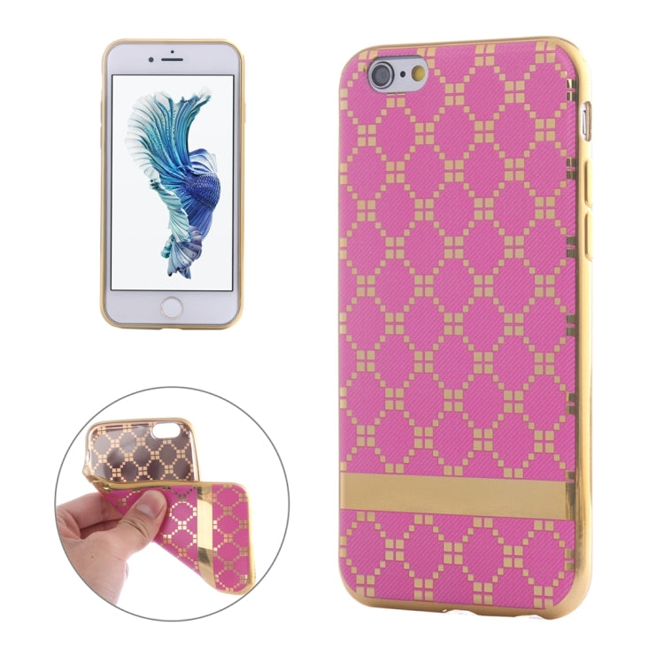 For iPhone 6 Plus & 6s Plus Small Cubes Pattern Cloth Texture Electroplating TPU Protective Case