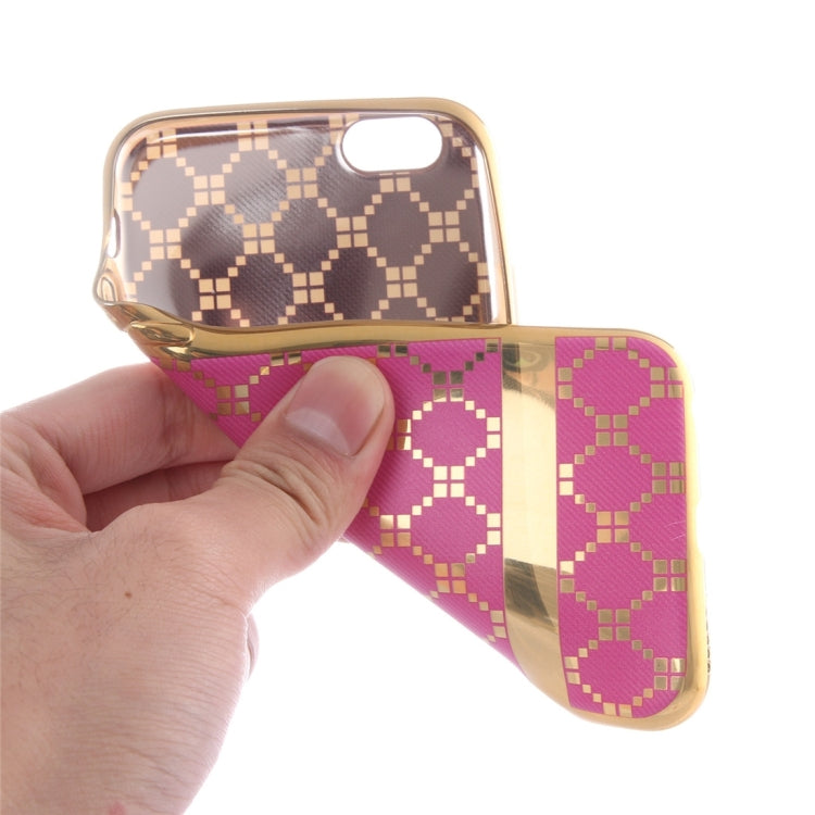 For iPhone 6 Plus & 6s Plus Small Cubes Pattern Cloth Texture Electroplating TPU Protective Case