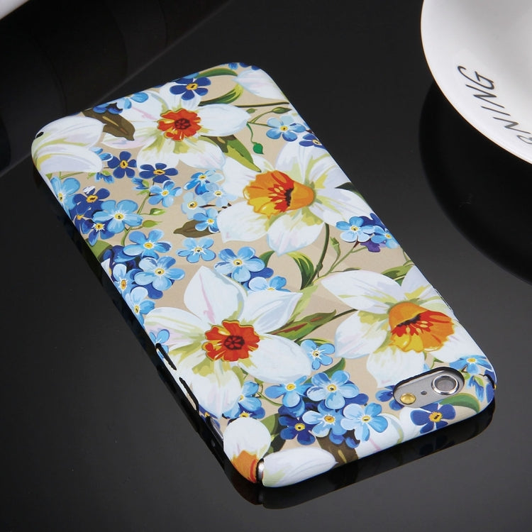 For iPhone 6 Plus & 6s Plus Water Decals Noctilucent Floral Pattern PC Protective Case