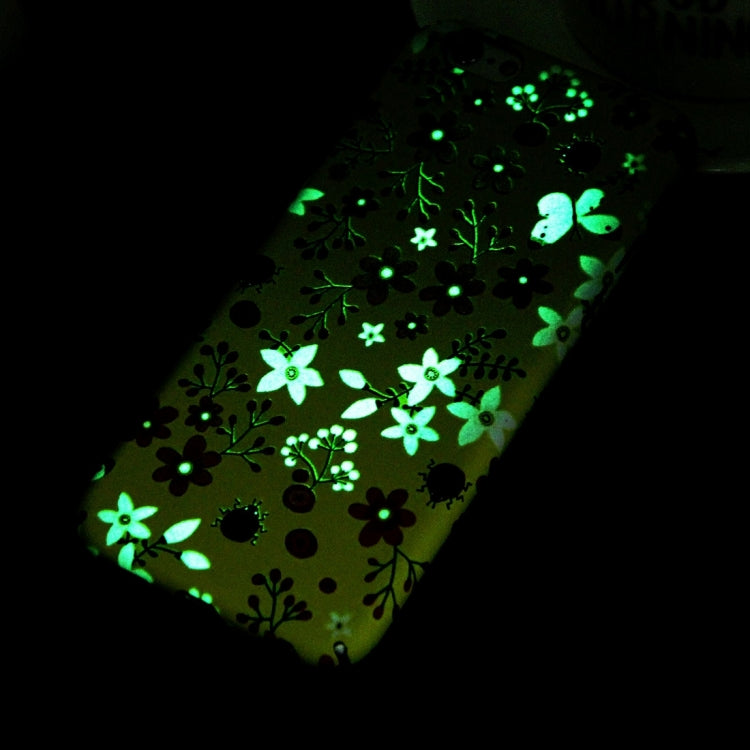 For iPhone 6 Plus & 6s Plus Water Decals Noctilucent Floral Pattern PC Protective Case