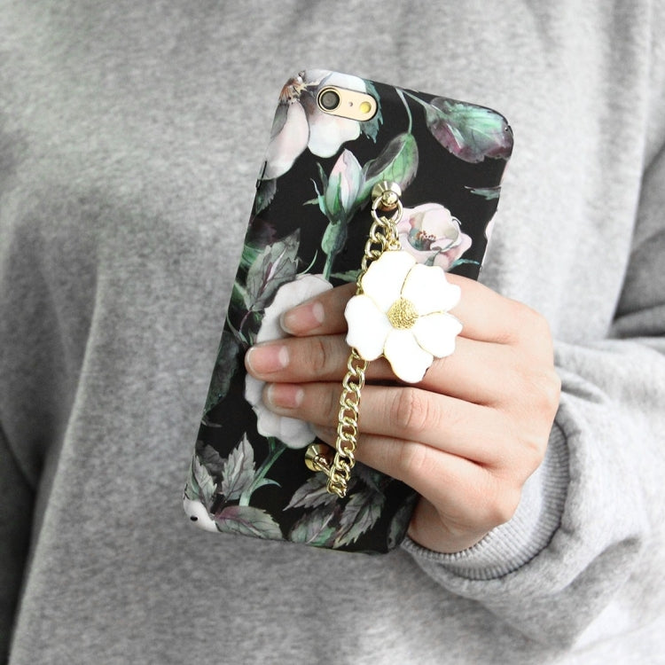 For iPhone 6 Plus & 6s Plus Water Decals Retro Oil Painting Camellia Pattern Pendant PC Protective Case